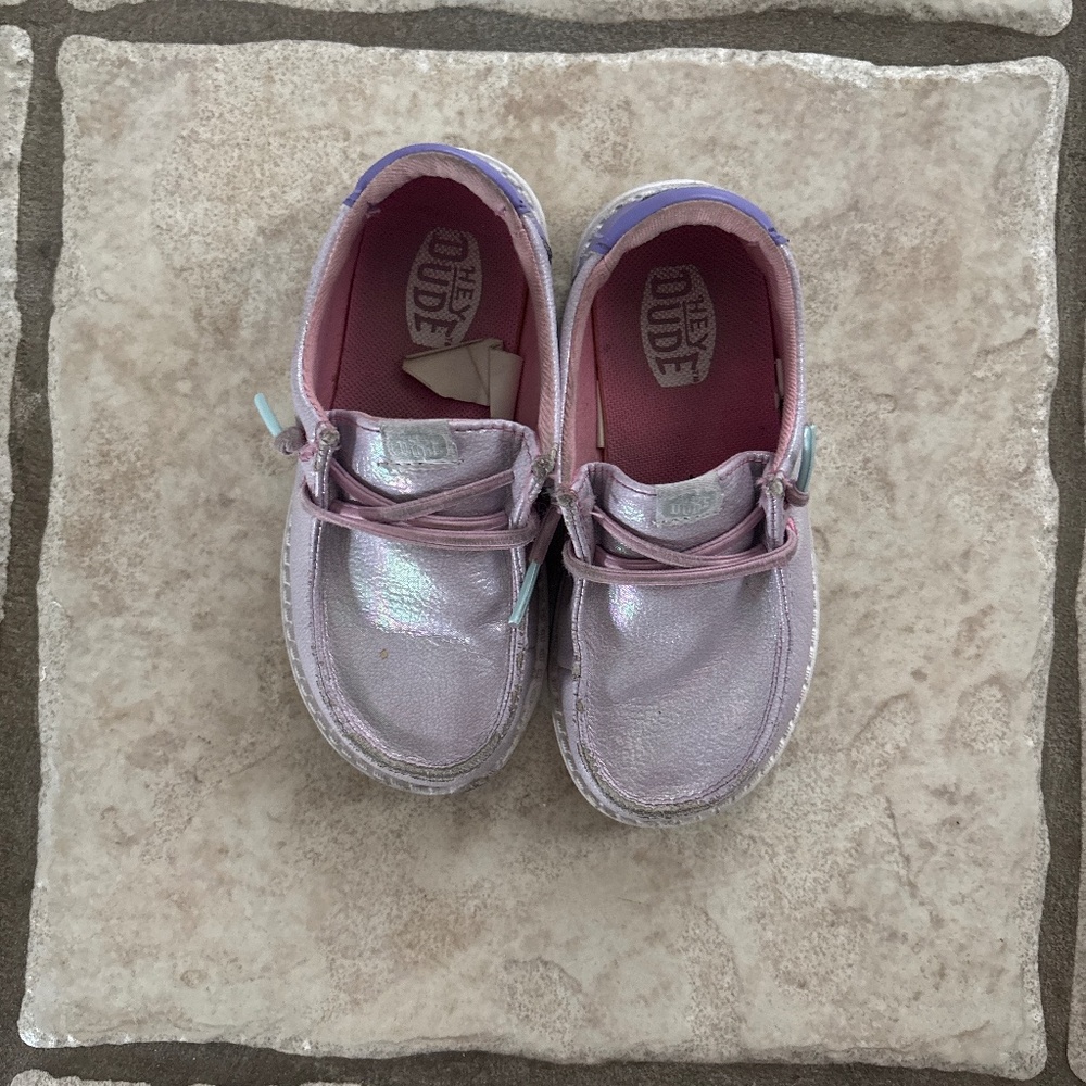 Metallic purple Hey Dudes